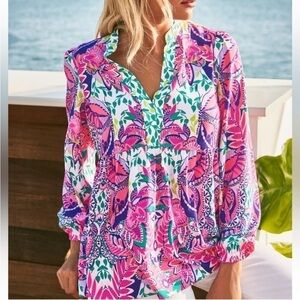 Lilly Pulitzer Winona Stretch Tunic Shes Too Fly Size XS NEW